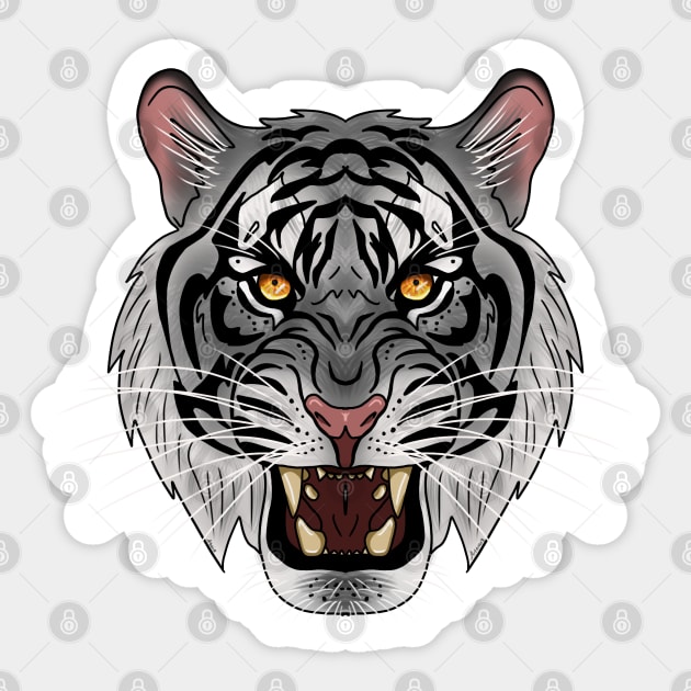 White Tiger Sticker by abbie.hep@hotmail.co.uk